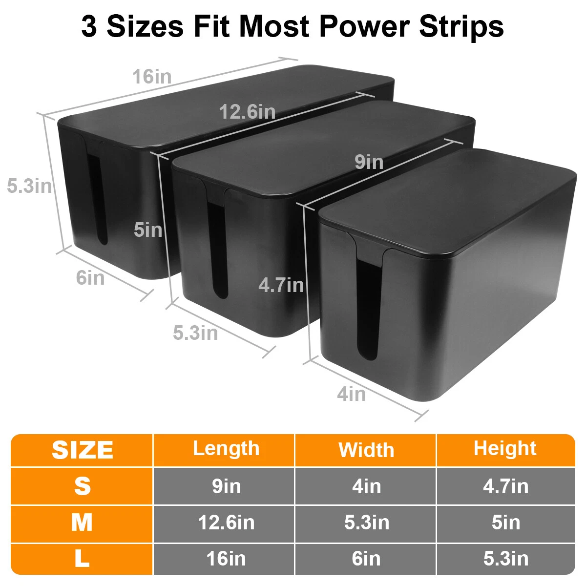 Cable Management Box – Power Strip & Cord Organizer with Cable Hider - Image 4