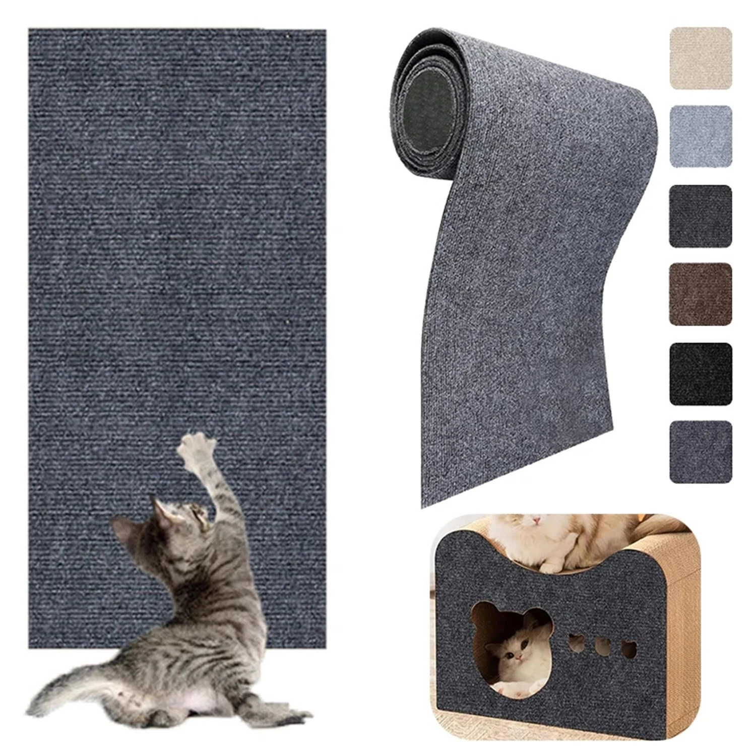78.7x15.8 Inch Self Adhesive Cat Scratch Pad Trimmable Furniture Dark GreyView Sold History - Image 6