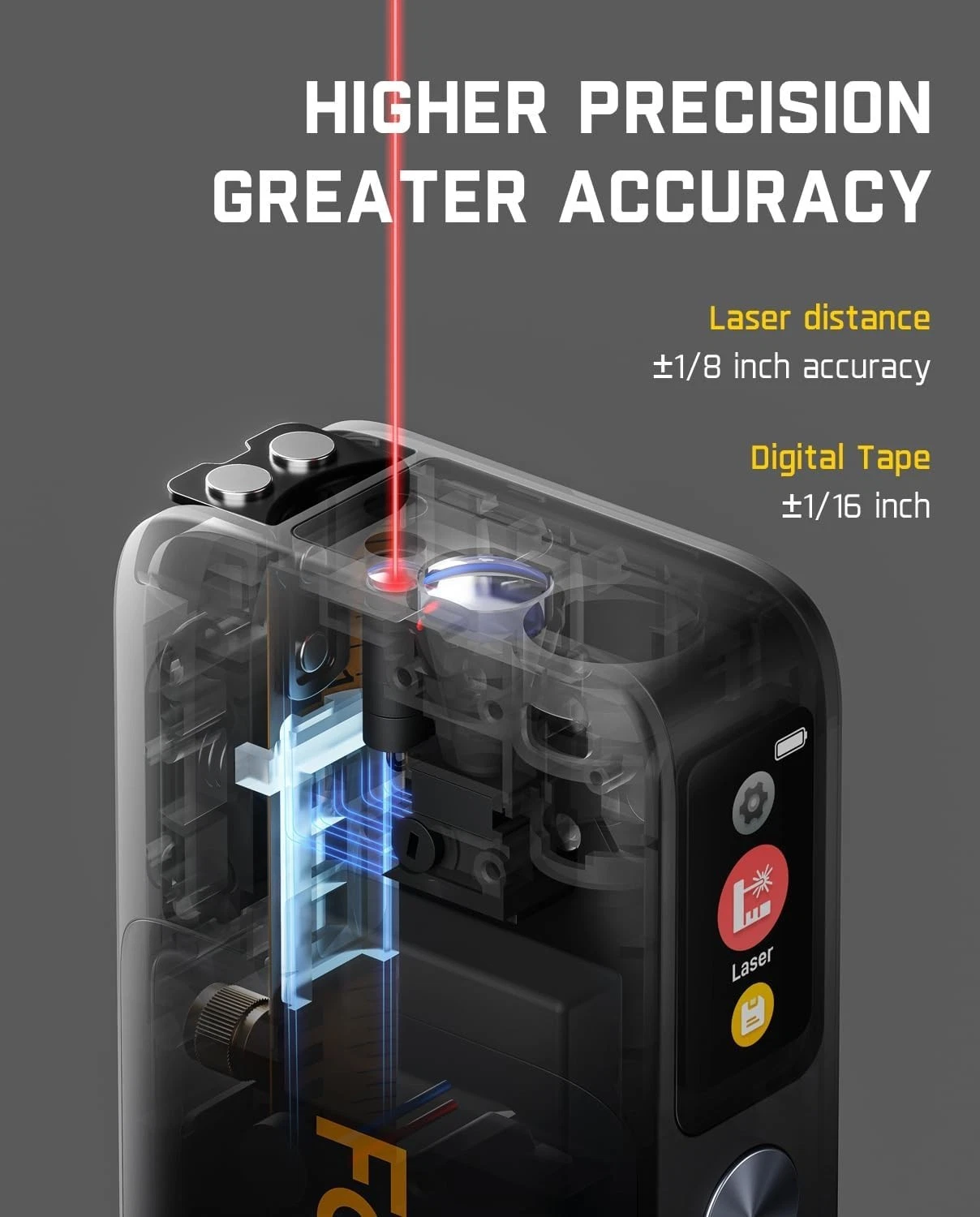 Fanttik A10 Apex 3-in-1 Digital Laser Tape Measure with HD Color Display – 165Ft Laser Distance Meter - Image 8