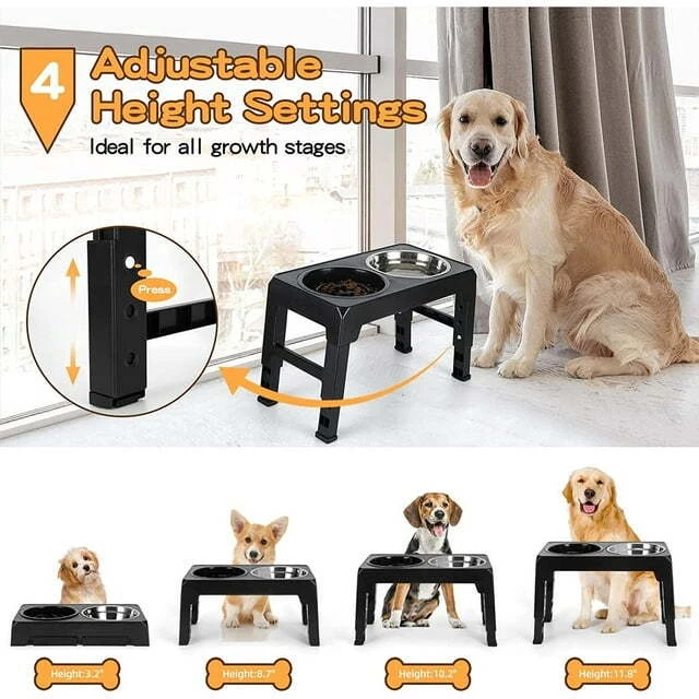 Elevated Pet Bowl Stand – Double Stainless Steel Food & Water Bowls - Image 3