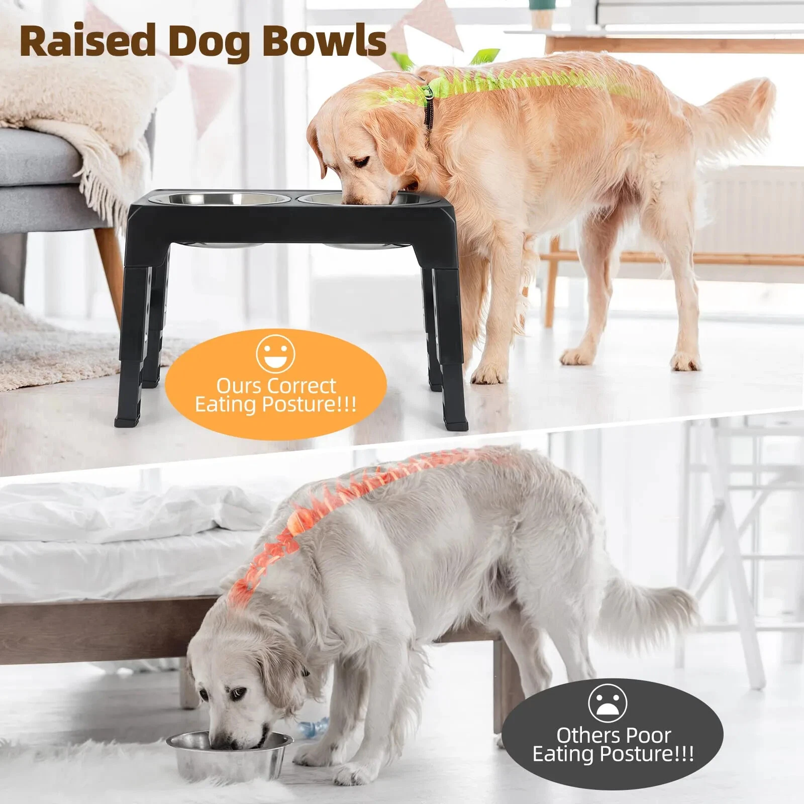 Elevated Pet Bowl Stand – Double Stainless Steel Food & Water Bowls - Image 2