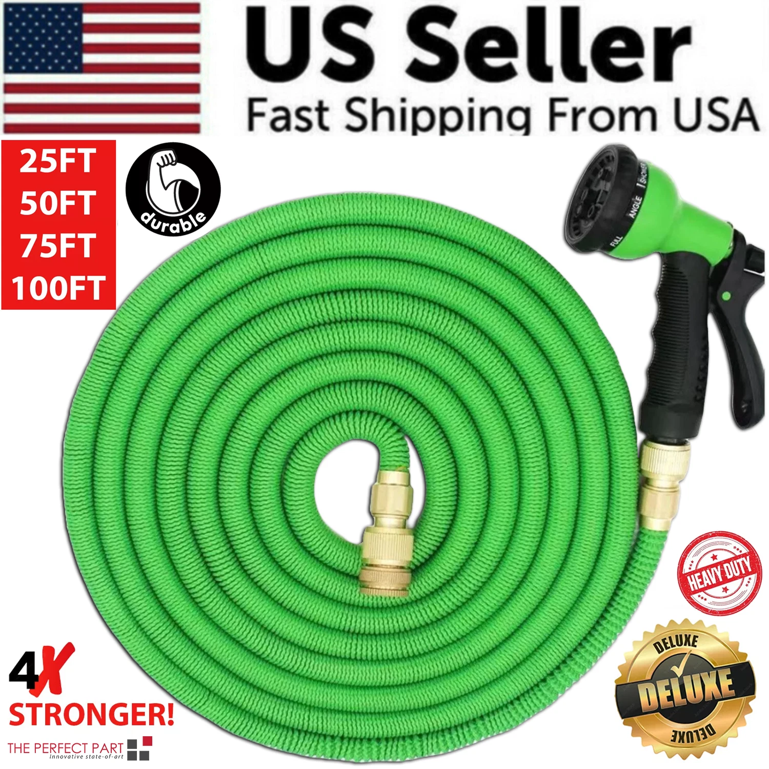 150 FT Heavy-Duty Expandable Garden Hose with Spray Nozzle - Image 6