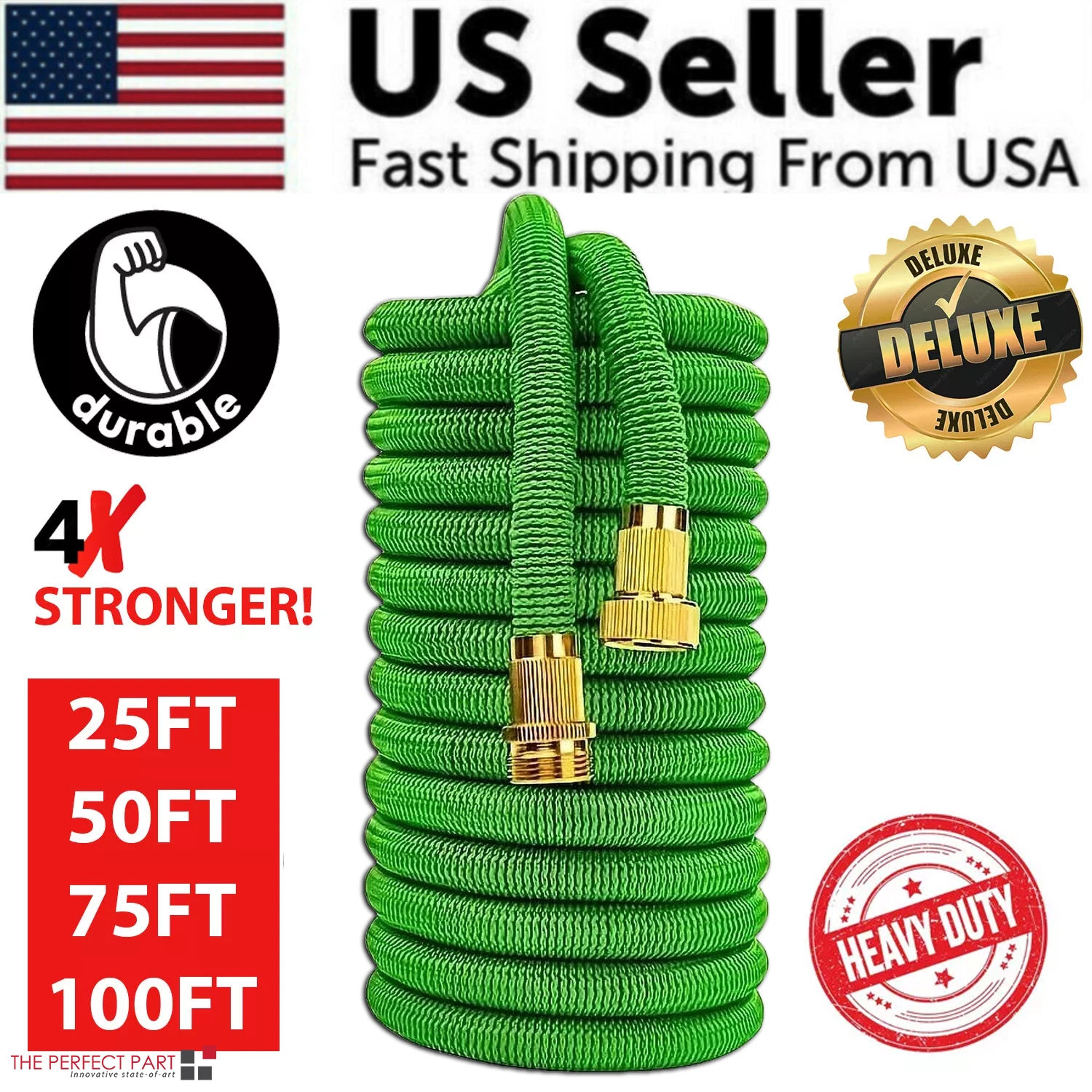 150 FT Heavy-Duty Expandable Garden Hose with Spray Nozzle - Image 4