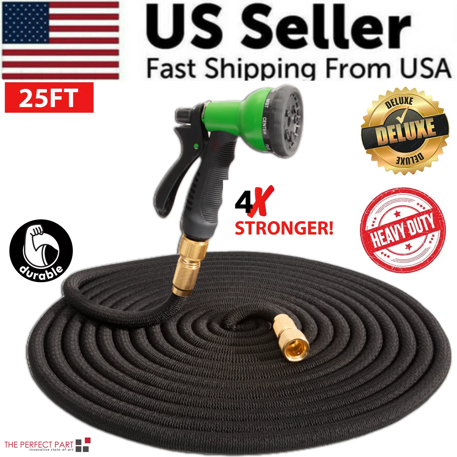 150 FT Heavy-Duty Expandable Garden Hose with Spray Nozzle