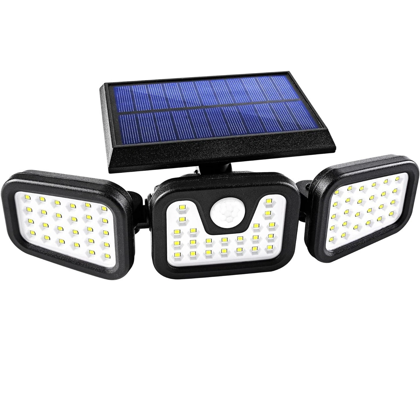 2-Pack Solar Motion Sensor Security Lights – 3-Head Waterproof Outdoor LED Flood Lights, Adjustable Solar Wall Lamps - Image 5