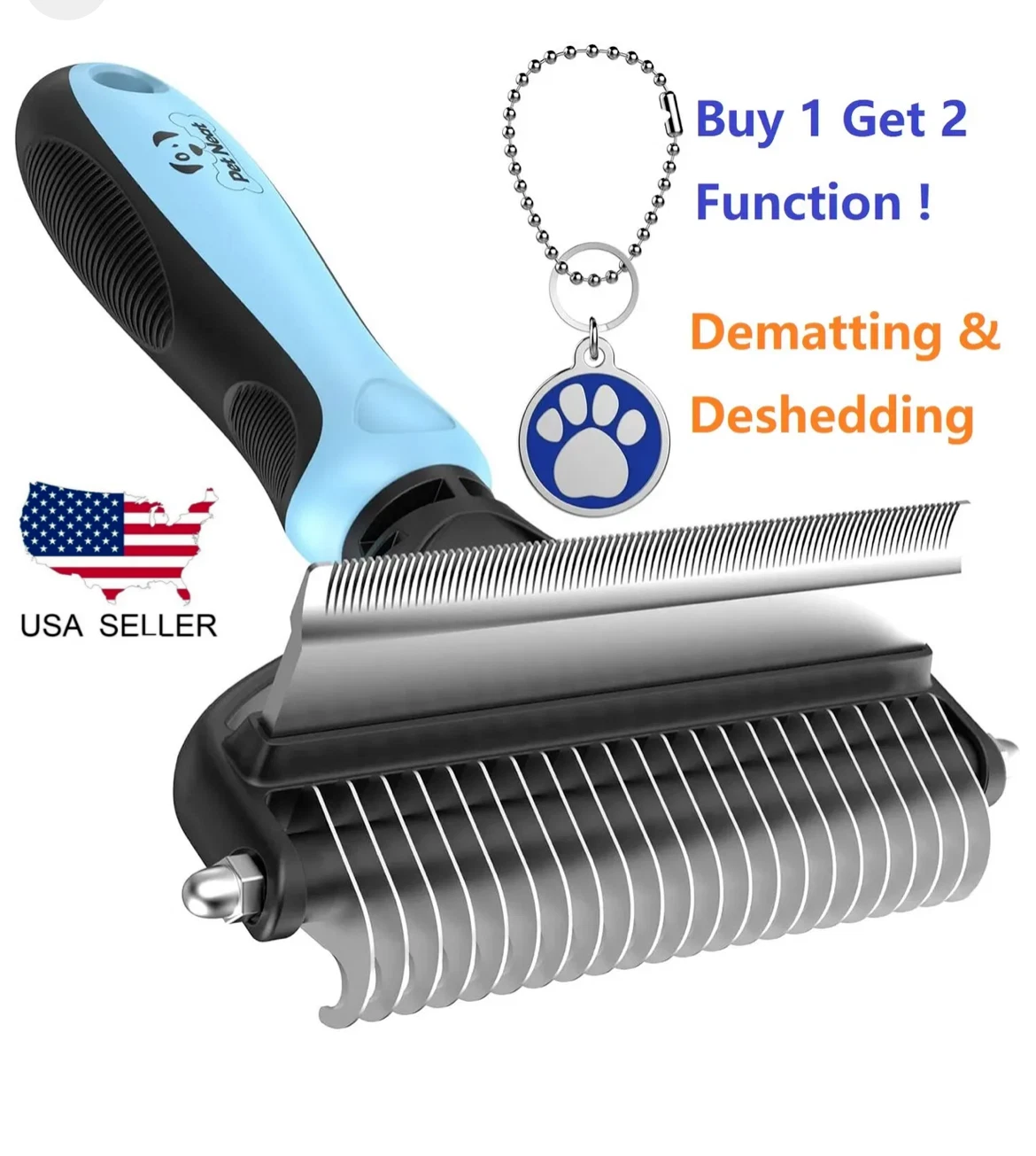 Professional Pet Grooming Brush – Dog Shedding Comb & Undercoat Rake