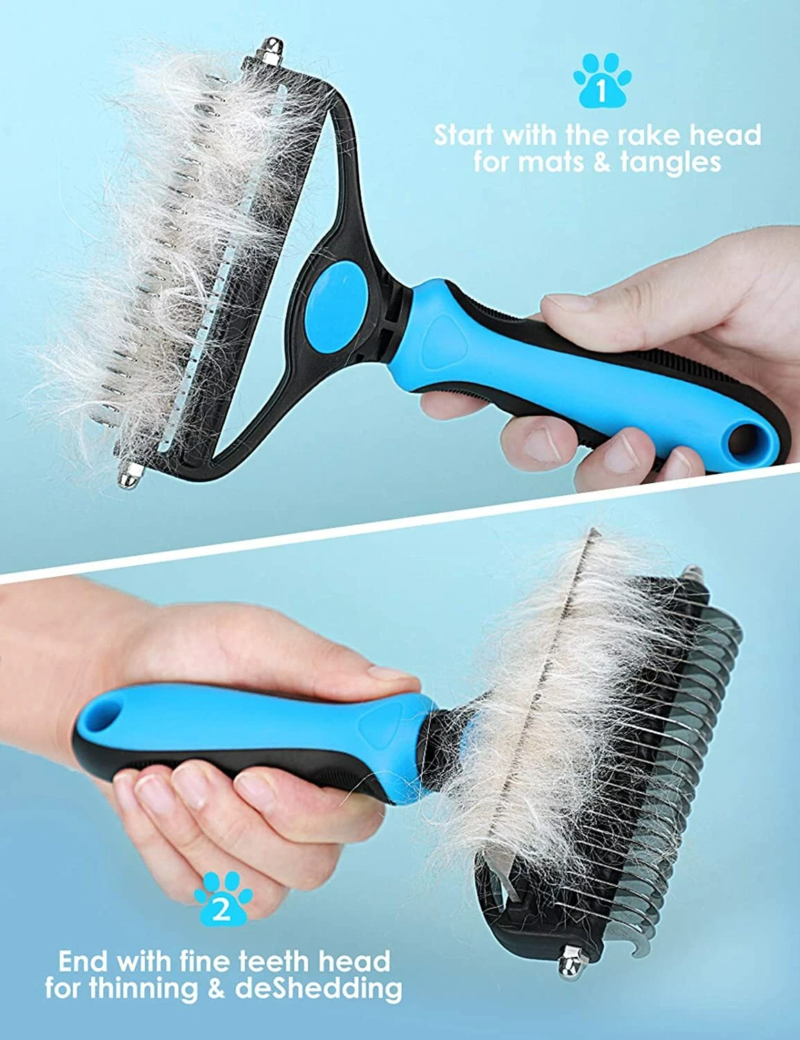 Professional Pet Grooming Brush – Dog Shedding Comb & Undercoat Rake - Image 5