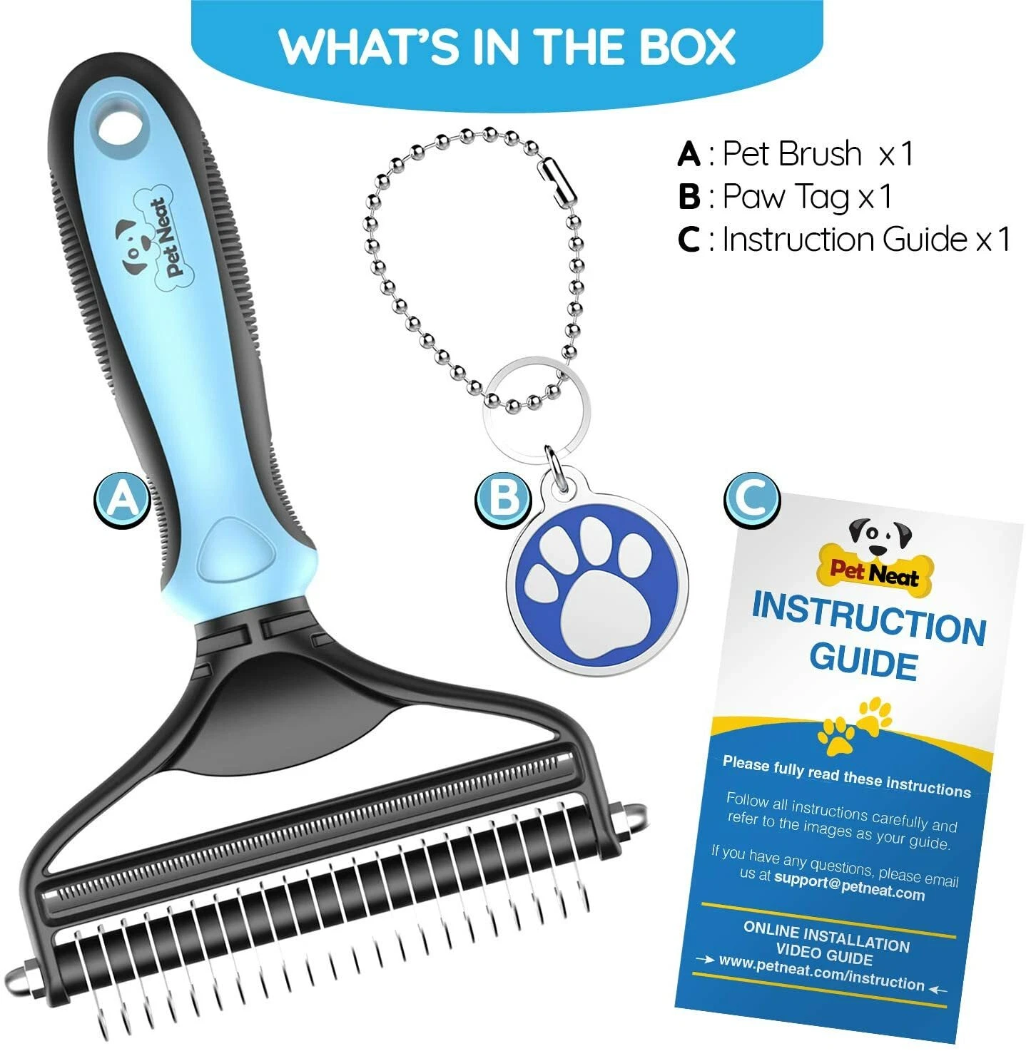Professional Pet Grooming Brush – Dog Shedding Comb & Undercoat Rake - Image 3