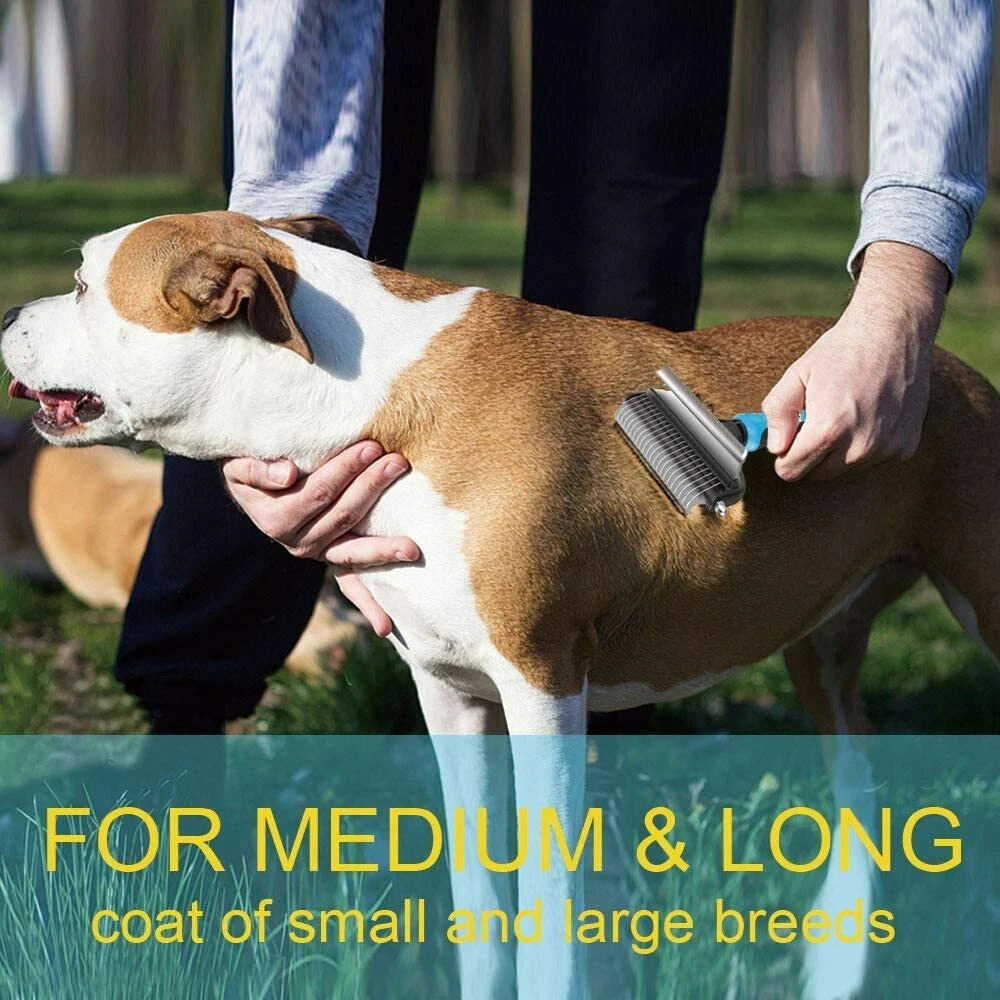 Professional Pet Grooming Brush – Dog Shedding Comb & Undercoat Rake - Image 2