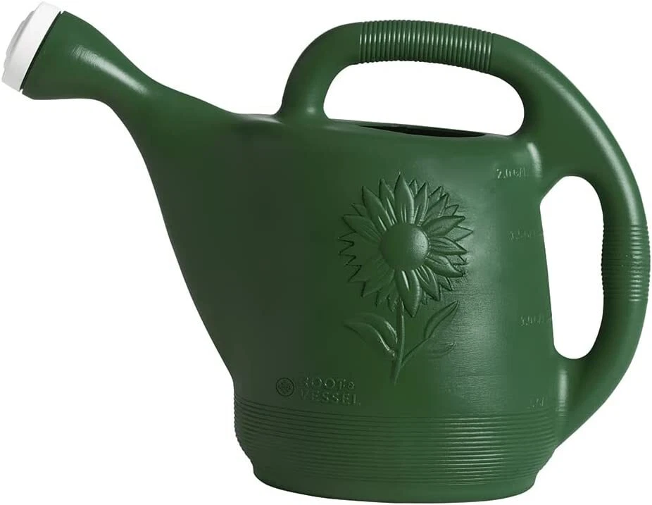 Novelty Root & Vessel 2-Gallon Watering Can – Green Plastic Indoor & Outdoor - Image 3