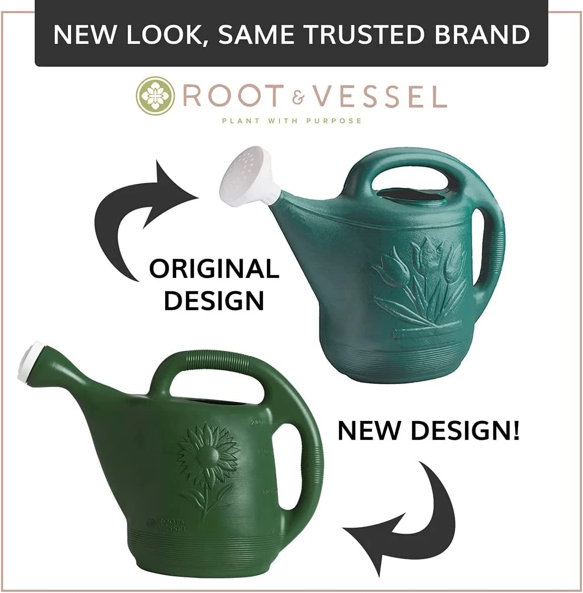 Novelty Root & Vessel 2-Gallon Watering Can – Green Plastic Indoor & Outdoor - Image 2