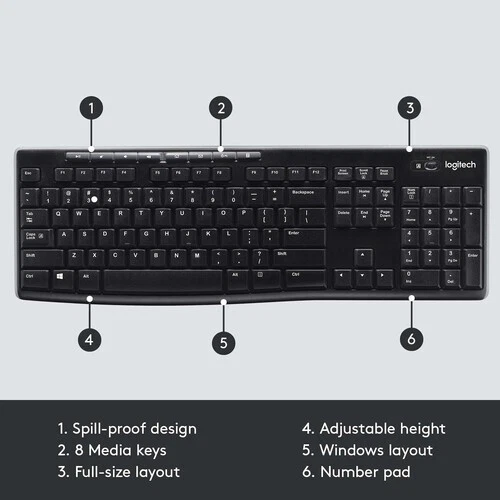 Logitech K270 USB Wireless Keyboard – Reliable 2.4GHz Full-Size Keyboard - Image 3